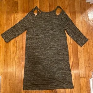 Alya Green Open Shoulder Mid-Sleeve Mini Dress